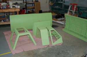 Cockpit components after priming...