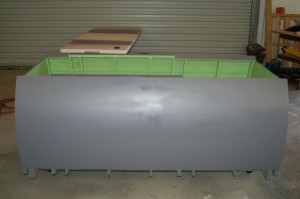 Side view of the painted cockpit tub