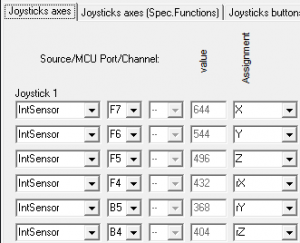 joysetup axis configuration